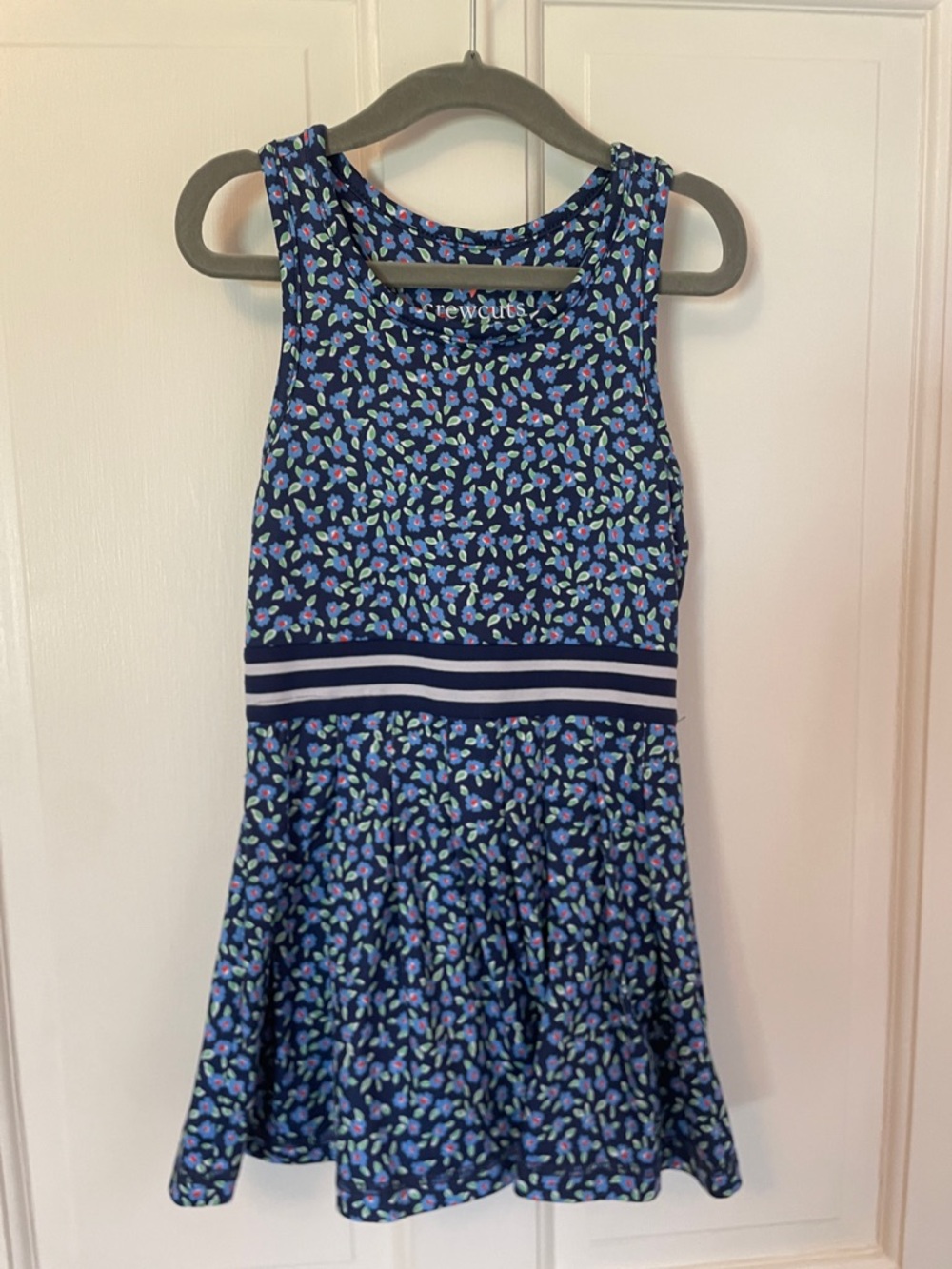 Crewcuts Navy Floral Tank Dress with Blue, Green and Pink Accents